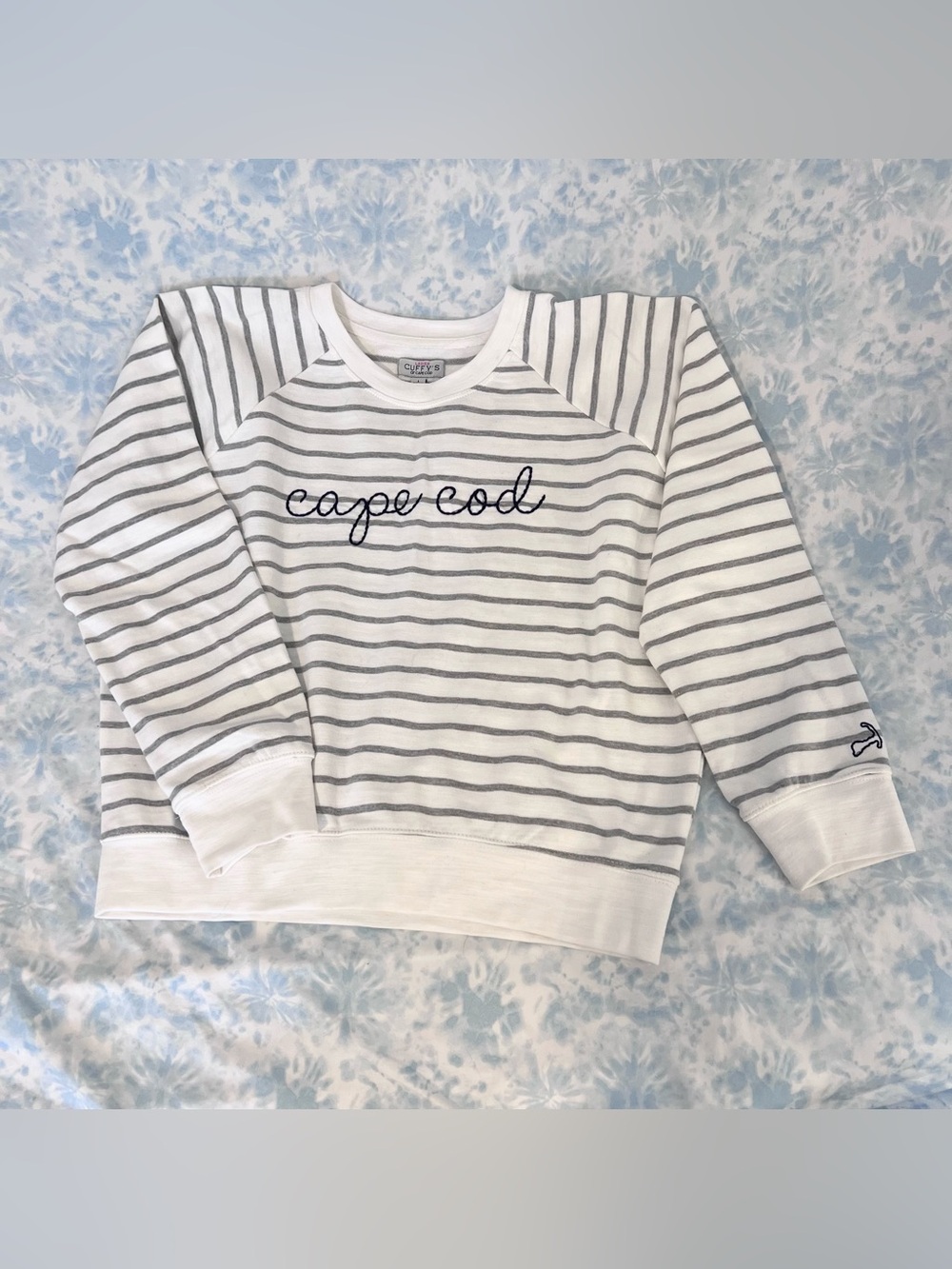 GUC Cuffy’s of Cape Cod Striped Crewneck Sweatshirt, Women's Size L, Beachwear